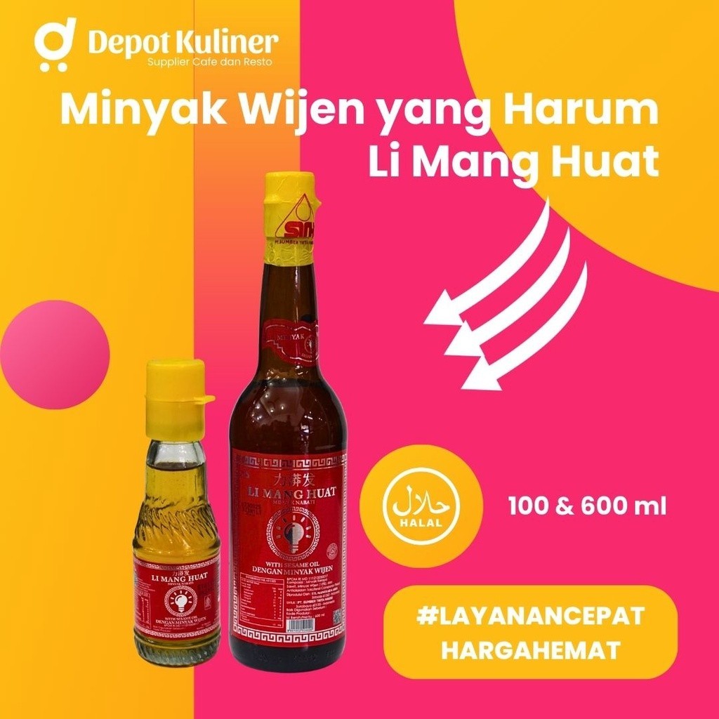 

Minyak Wijen Li Mang Huat 100 dan 600 ml