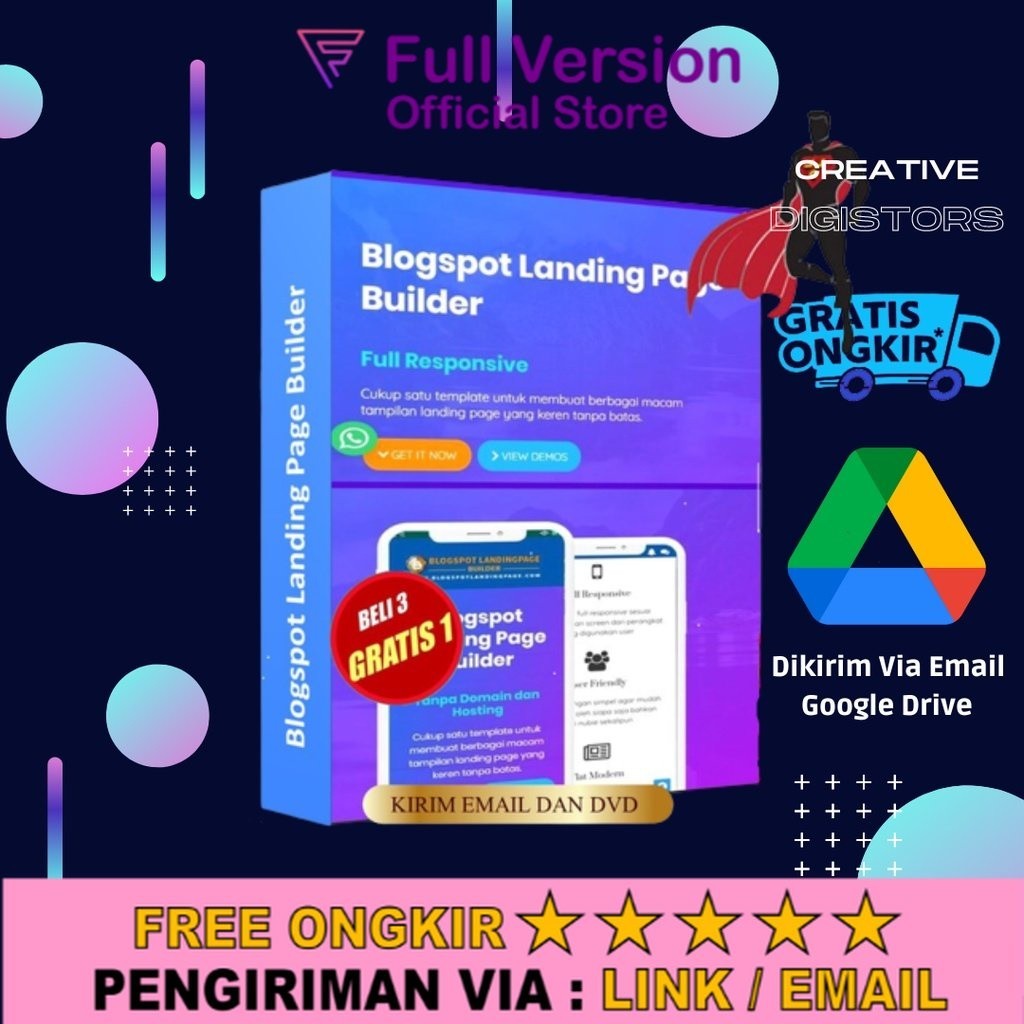 Blogspot Landing Page Builder - Template Design LP Blogspot Blogger + BONUS
