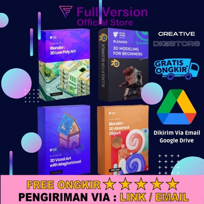 COURSE BUNDLE - 3D BLENDER | 3D VOXEL ART Lengkap