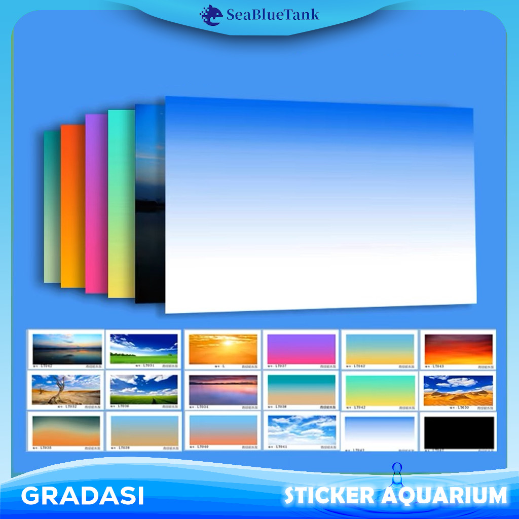 SBT Background Aquarium GRADASI, 50/60 Stiker Aquarium , Wallpaper Aquarium, Aquascape, Stiker belak