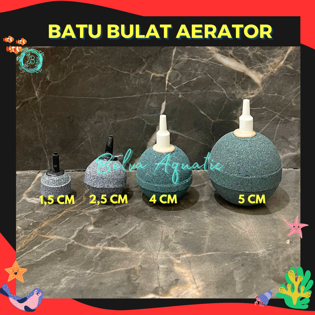 Airstone Bulat 4 cm Batu Bakso Batu Aerasi Aerator Gelembung Udara 4cm