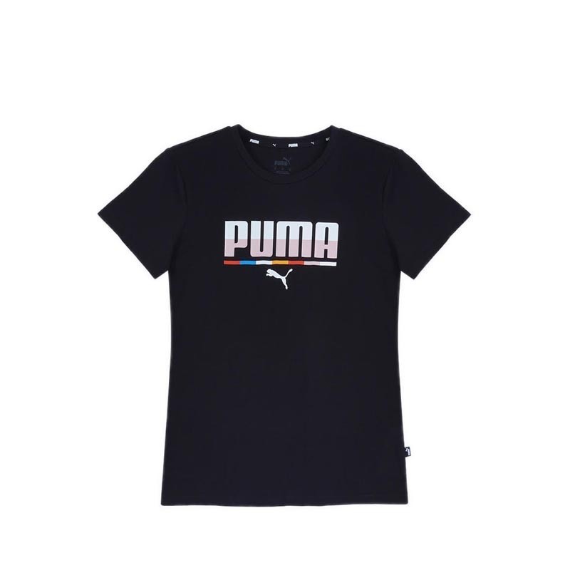 [trendy] Puma Women's Multicoloured Tee - Black T-Shirtunisex cotton kaos pria T-shirt wantia T-shir