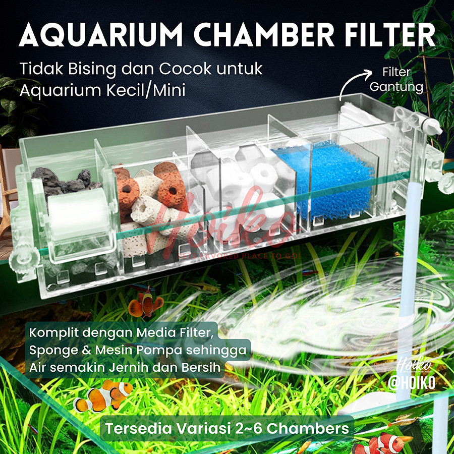 Filter Akrilik Filter Gantung Aquarium External Hanging Hang on Akuarium Mini