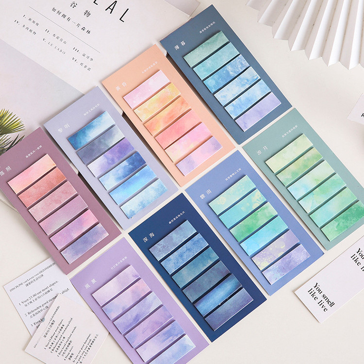 

TERFAVORIT! STICK NOTES / PENANDA HALAMAN / PEMBATAS BUKU WARNA GRADIENT GALAXY LANGIT YANG INDAH