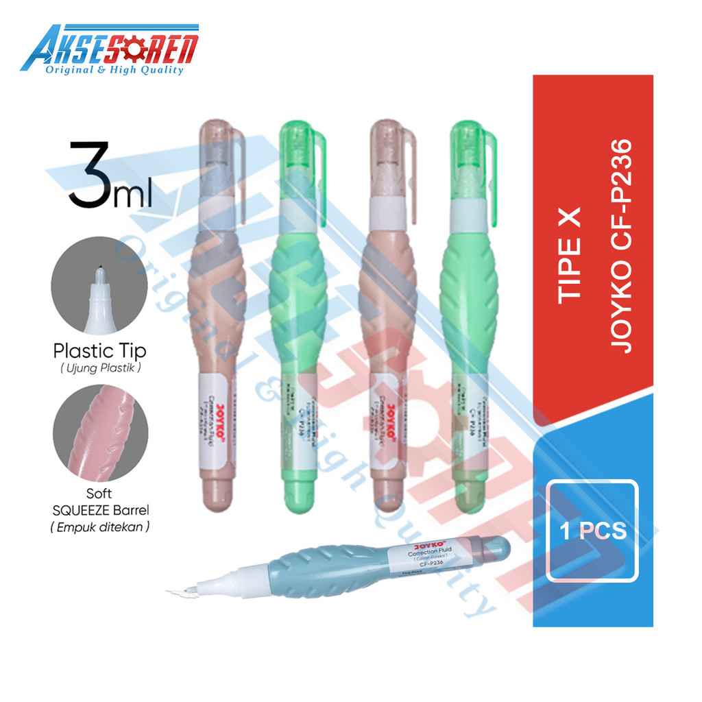 

Aksesoren Correction Fluid Mini Joyko [CF-P236/1 Pcs] / Tipe X Cairan Koreksi / Tip Ex Penghapus Pulpen Cair Tape