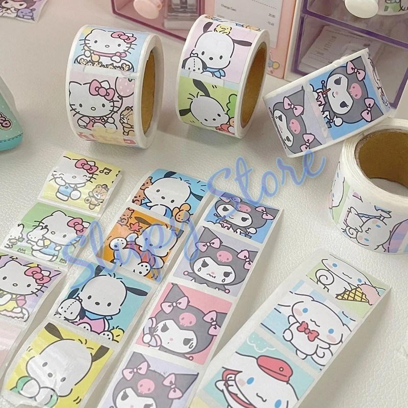 

SLP Gambar Tempel Sticker Roll Segel Kuromi Cinnamoroll isi 200 pcs