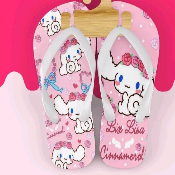 Sandal cinnamoroll anak dewasa sandal jepit karakter cinnamoroll lucu - pink, 40