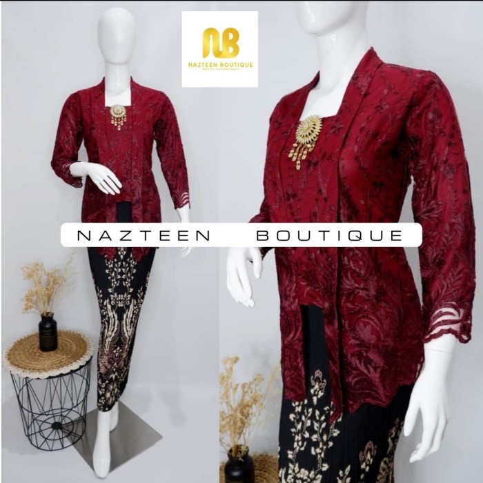 

✨NEW✨ -Setelan Rok Kebaya Wisuda Modern Wanita Kutu Baru Pendek Tille Furing - Milo, Atasan Saja XL