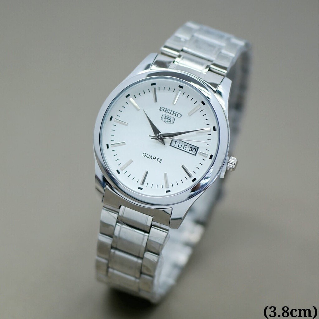 Jam Tangan Priai Wanita Rantai Seiko Cembung SC33N Tanggal Aktif Free Box & Baterai Cadangan