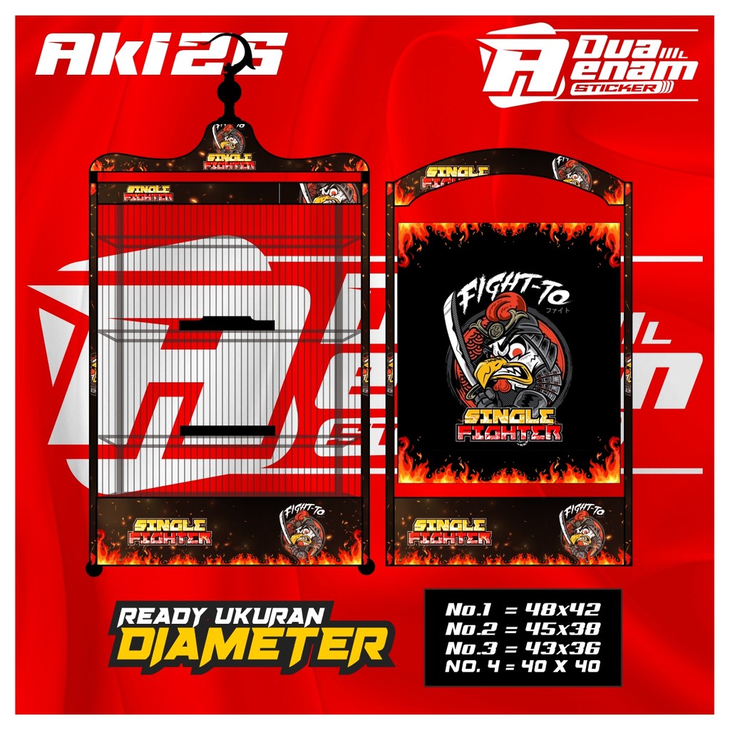 Stiker Sangkar Kosan Koper Stiker Decal Kandang  Kicau Petarung - Sangkar Burung Kosan Koper