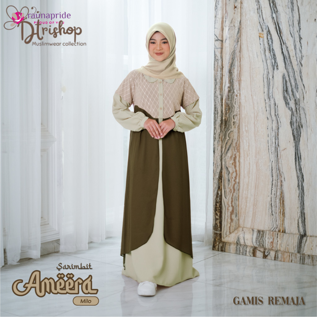 Sarimbit Ameera Outfit Gamis Anak Remaja Kekinian by Rauna