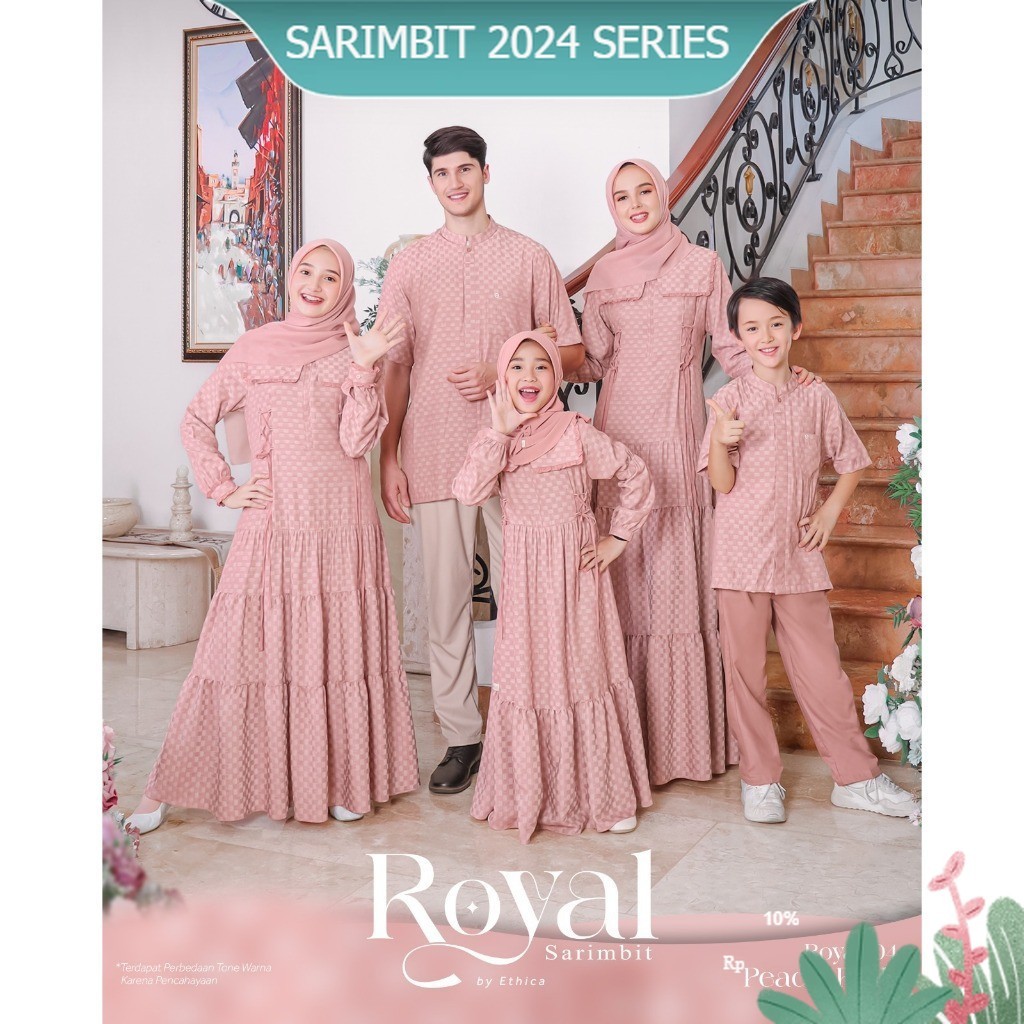SARIMBIT ETHICA ROYAL 04 PEACH PINK / GAMIS KAGUMI 302 KAHFI 299 KAGUMI KIDS 153 KAHFI KIDS 210 PONO