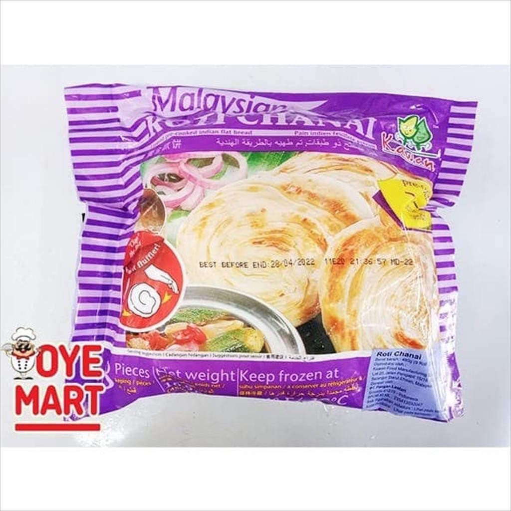 

ROTI CHANAI / ROTI CANAI 480gr ISI 8 MERK KAWAN HARGA EKONOMIS