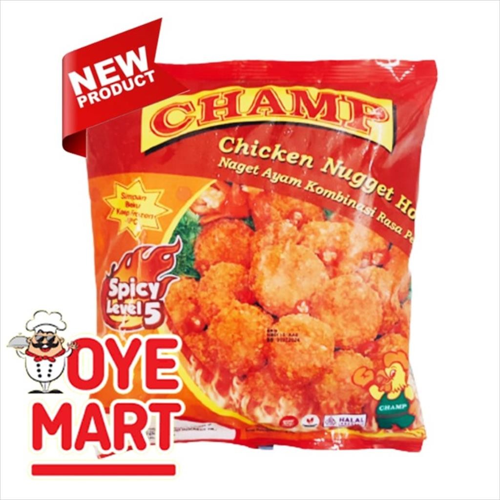 

CHAMP CHICKEN NUGGET HOTZZ 500GR LV 5 NAGET AYAM PEDAS SPICY LEVEL 5