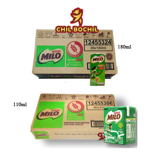 

MILO UHT COKELAT 110ML DAN 180ML ISI 36 PCS - MILO KOTAK UHT PER DUS - CHIL BOCHIL