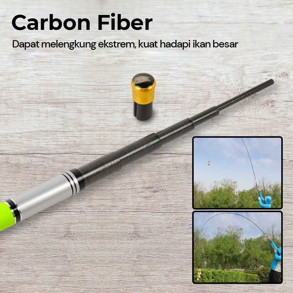 Joran Pancing Pole Tegek Carbon Fiber Fishing Taffsport