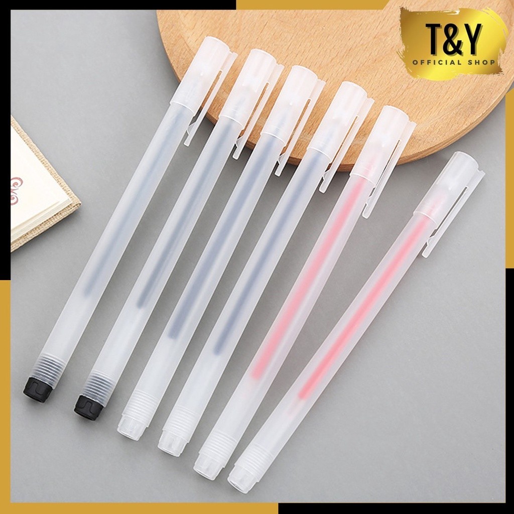 

T&Y Pulpel Gel 0.5mm Pena Pulpen Bolpoin Tinta Gel Cair Pena Transparant Pen Gel