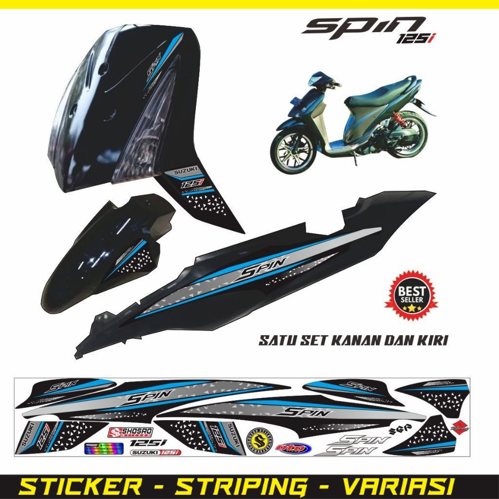 MOTIF LIST STIKER SPIN 125 /  STIKER MOTOR SPIN / STRIPING SUZUKI SPIN