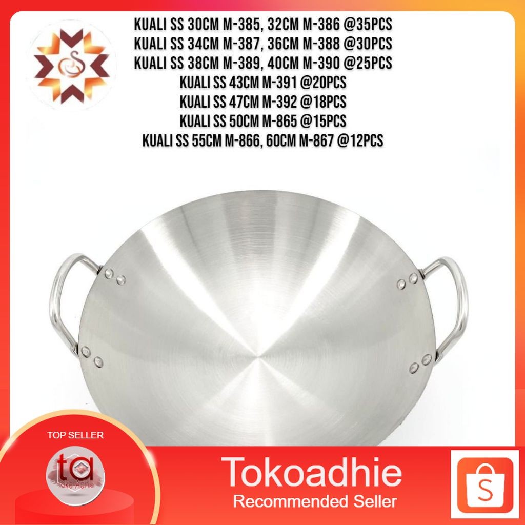 Wajan/Kuali Stainless Steel/wajan penggorengan/kuali penggorengan/wajan cekung - Tokoadhie
