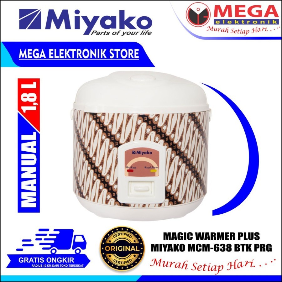 MAGIC WARMER PLUS MIYAKO 1.8L type MCM-508 BTKPRG HARGA PROMO BERGARANSI