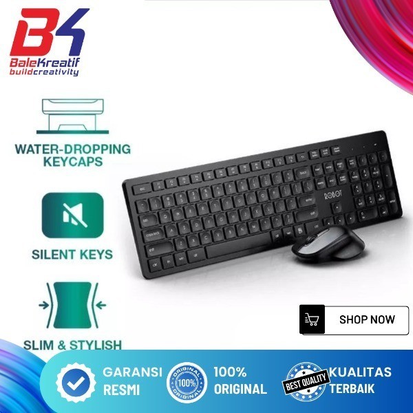 Keyboard Mouse Wireless Robot KM4000 Receiver USB Silent