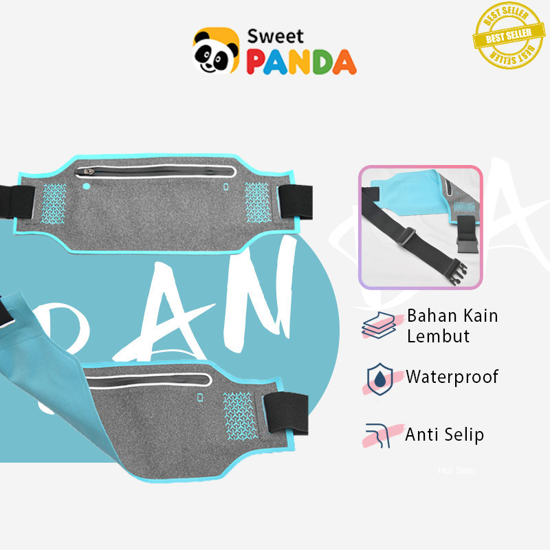 SweetPanda Sangat tipis Tas Pinggang Olahraga Tas Ponsel Lari Peralatan Luar Ruangan Pria dan Wanita