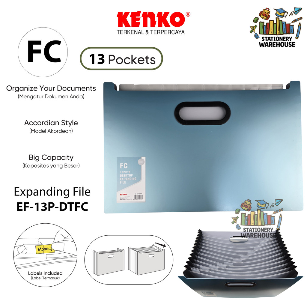 

EXPANDING FILE DESKTOP FILE FC 13 POCKETS EF-13P-DTFC