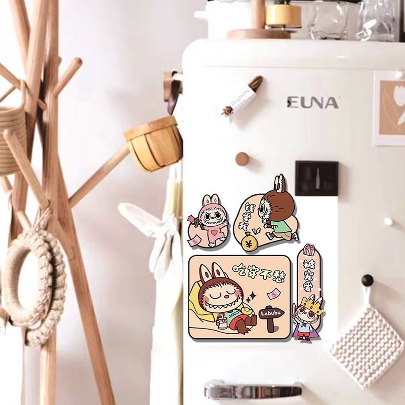 【PO】✨ LABUBU Stiker Kulkas Stiker Kreatif Kartun Stiker Dekoratif Kulkas Magnetik Tanpa Tanda Stiker