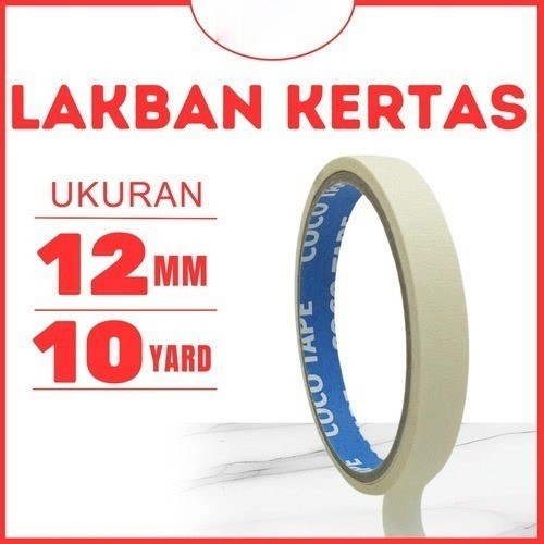 

Masking Tape Lakban Solasi Kertas Putih 0,5 Inch 12mm X 10 YARD 7M Masking Tape Lakban Isolasi Kertas 12MM 7M 1/2Inch Inci Plakban Solasi Kuat 1Pcs Satuan