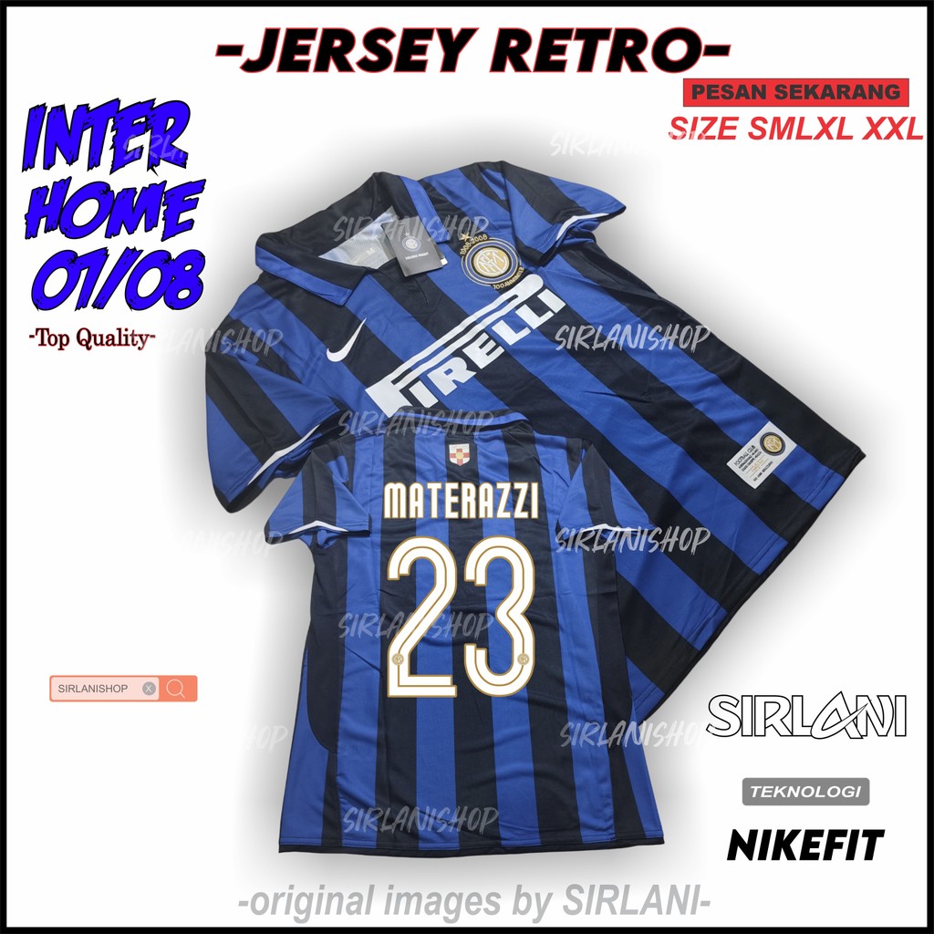 RETRO JERSEY INTER HOME 2007 2008 CENTENARY VINTAGE  JERSEY RETRO INTER HOME 07 08