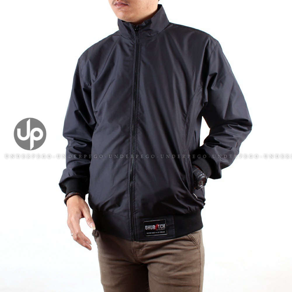 UNDERPEGO GHUBITCH JAKET PRIA HARRINGTON POLOS AKRILIK PARASUT KEREN
