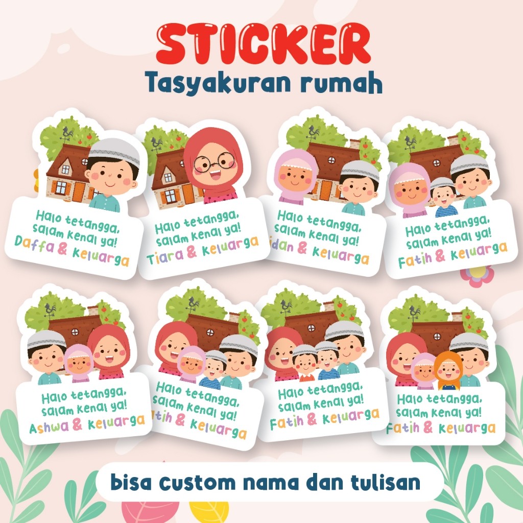 

Sticker Tasyakuran Pindah Rumah Keluarga Sticker Bento tasyakuran mohon doa restu nasi kotak