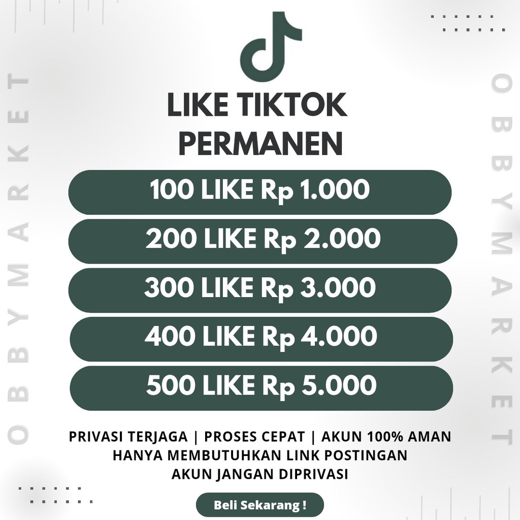 Like Tiktok Murah Permanen High Quality Fast Proses / Tiktok Like