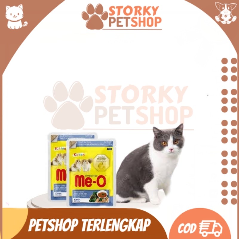 Makanan Kucing Meo Pouch 80gr Kitten Otak-Otak With White Fish
