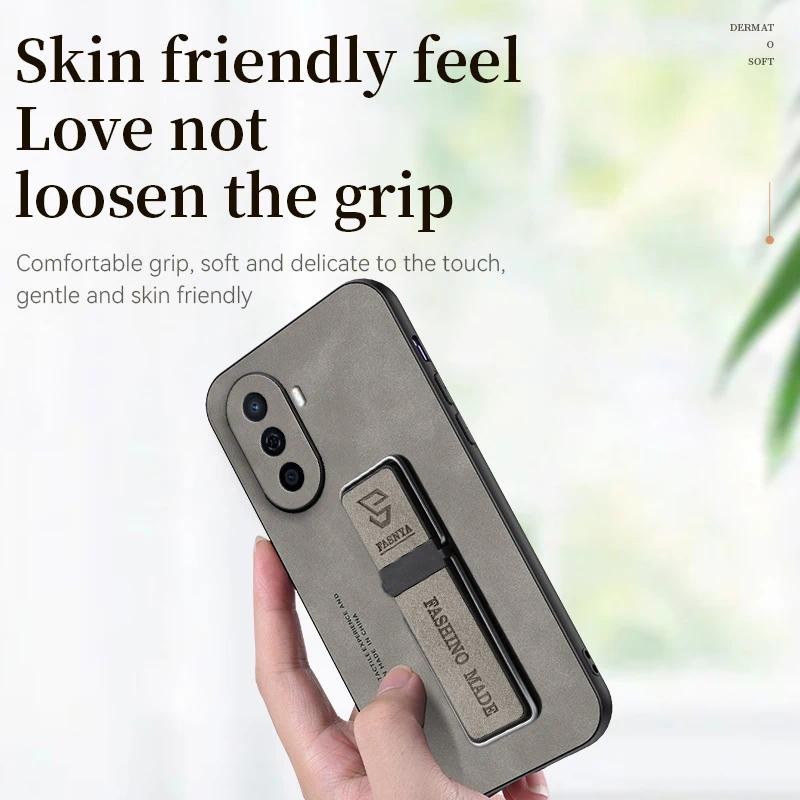Casing HP Luxury Sheepskin Magnetic Leather Holder Phone Case Untuk Huawei Nova Y91 Y90 Y72 Y71 Y70 