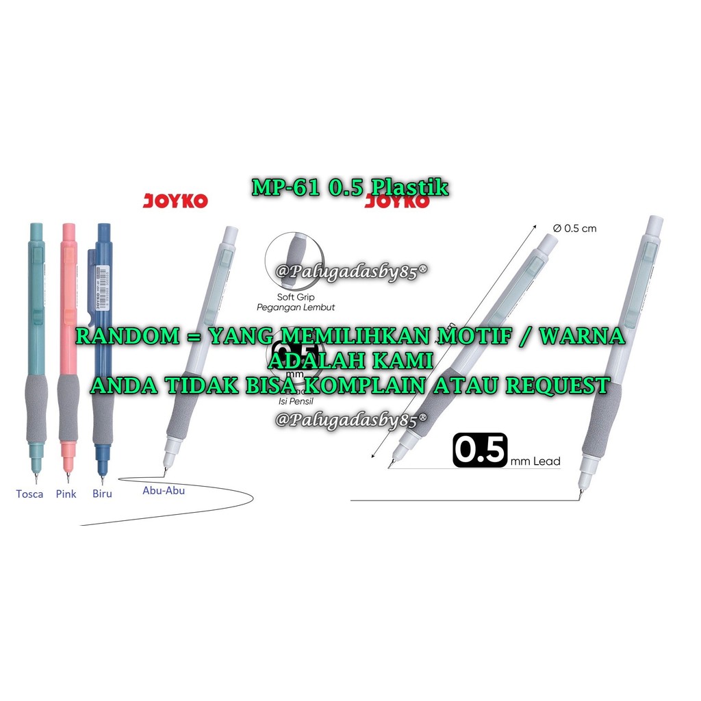 

(1 Biji) GROSIR Pensil Mekanik JOYKO MP-61 0.5 mm / Mechanical Pencil Joyko MP-61 0.5 mm (1 Biji)