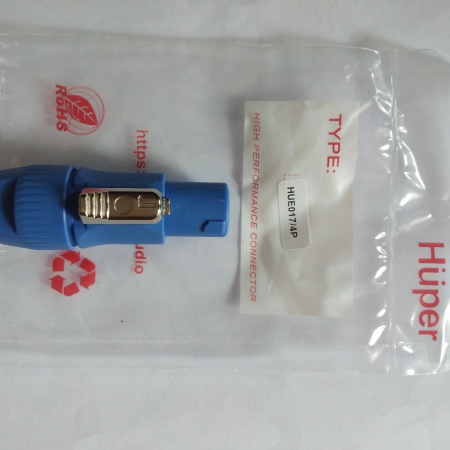 Jek speakon/jack spikon 4pin biru original huper