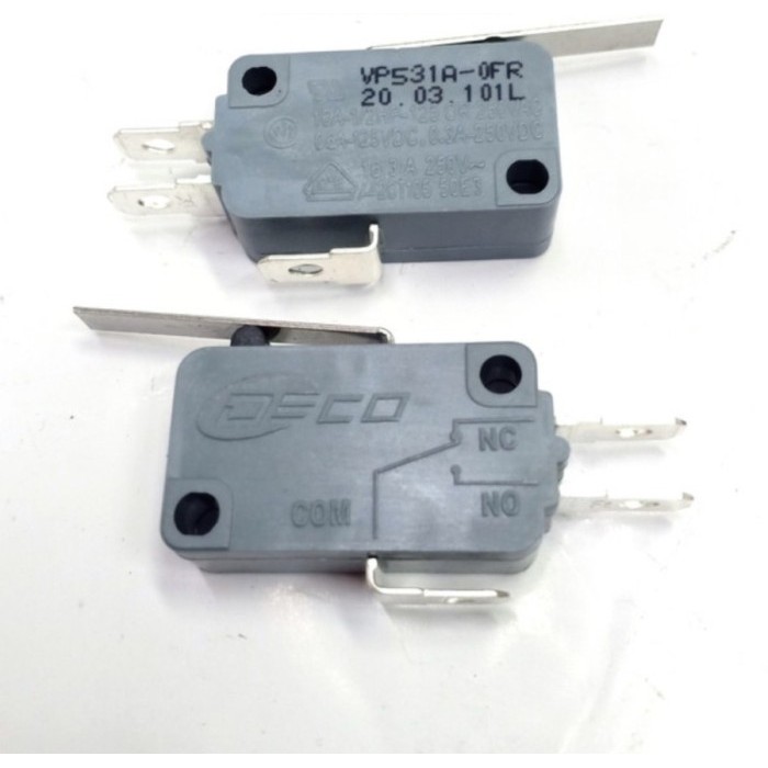 Limit Switch/Micro Switch plat pendek Abu-Abu 7-1(DECO)//Limit Switch/Micro Switch plat pendek Abu-A