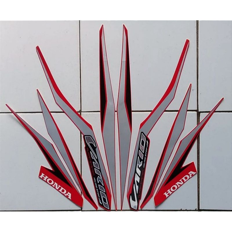 Stiker Striping Motor VARIO 125 2018 ISS WARNA MERAH Sticker Lis Body Standar TERMURAH
