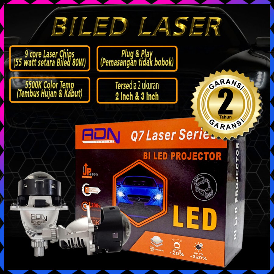 BILED Q7 Pro LASER 2.5 INCH 3 INCH  projector projie motor mobil