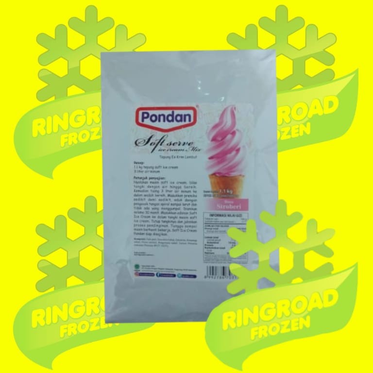 

PONDAN SOFT SERVE ICE CREAM MIX 1100 GR - STROBERI