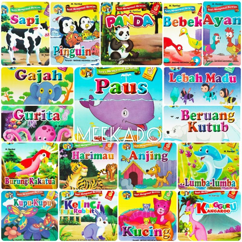 

Buku Cerita Anak Bergambar - Buku Mengenal Hewan Billingual