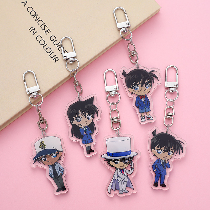 Japanese Cartoon Detective Conan Keychain Conan Edogawa Haibara Ai Mouri Ran Cosplay Q Version Figur