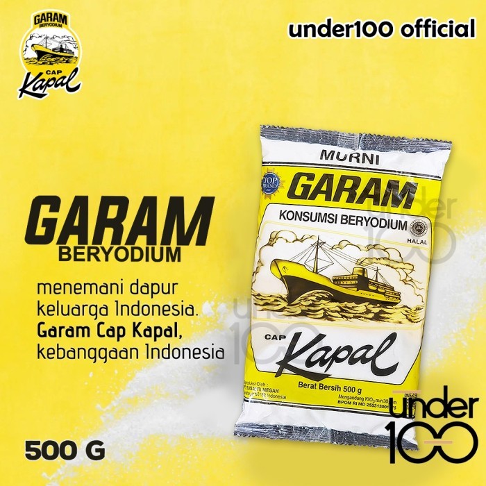 

cocoonrebirth Under100 Garam Dapur Murni Beryodium Cap Kapal 250g | 500g | HALAL - Garam Kapal 500