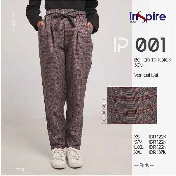 PROMO - Ip 001 Celana Bahan Bermotif Ukuran Remaja Dewasa by Nibras