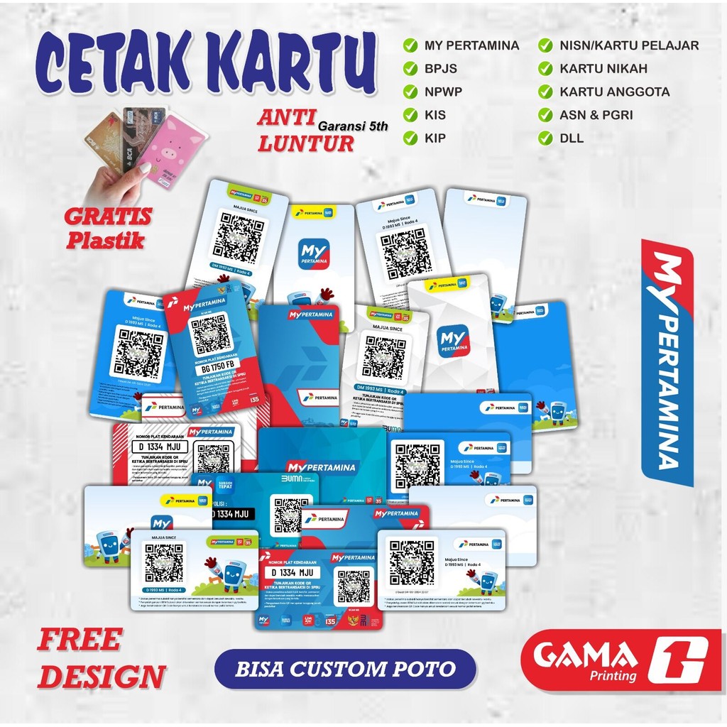 

Cetak ID Card Kartu Barcode Pertamina Custom Cepat Sehari Jadi Bahan PVC Super Tebal