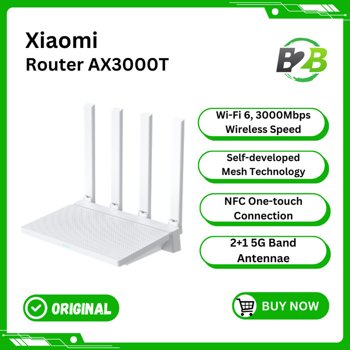 Xiaomi Router AX3000T WiFi 6 Mesh System 3000 Mbps OFDMA 5Ghz Dual Band Gigabit NFC