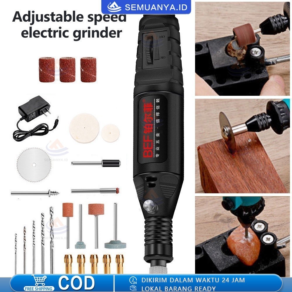 COD-Bor Mini 12V DC 15000 RPM Mini Drill Electric Engraver Grinder Gerinda Electrik Listrik / Alat U