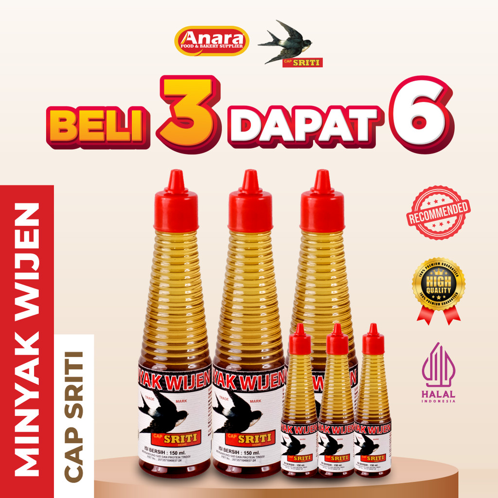 

[Buy 3 Get 6] Minyak Wijen Organik Cap Sriti 150 ml HALAL Non MSG Non Pengawet PENYEDAP MASAKAN
