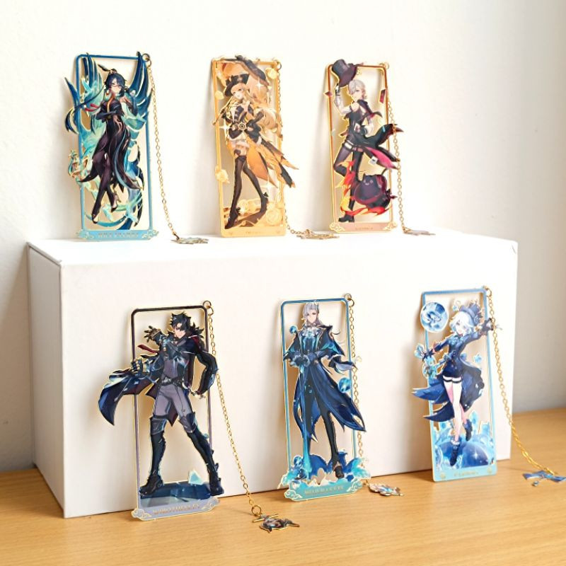 

1 Pc Metal Pembatas Buku Genshin Gantungan Hiasan Koleksi Penggemar Nahida Furina Neuvilette Wriothesley Navia Chiori